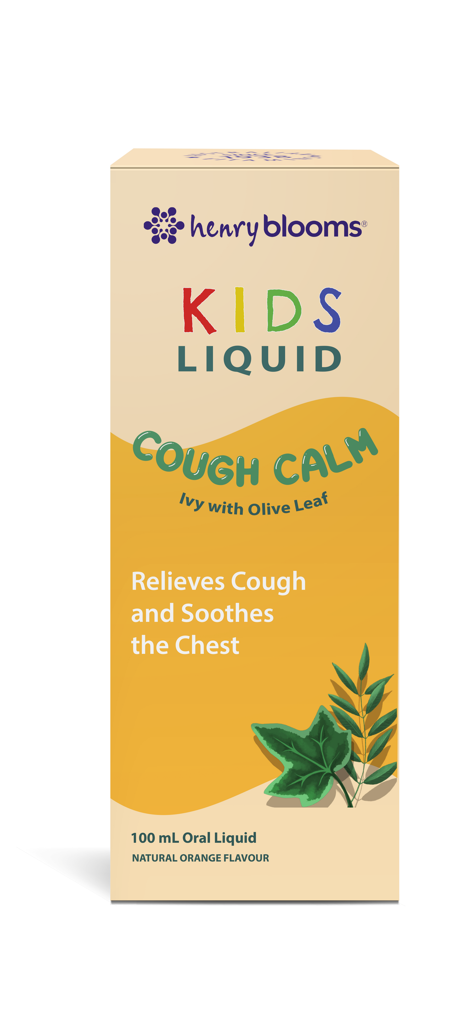 Henry Blooms Kids Liquid Cough Calm Ivy with Olive Leaf Orange 100ml