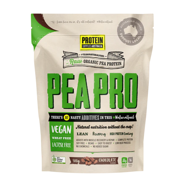 Protein Supplies Australia Organic Pea Protein Isolate - Chocolate 500g