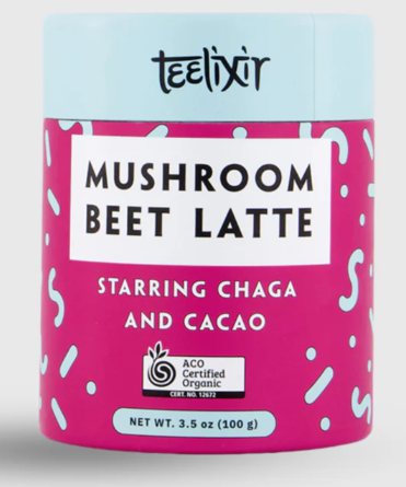 Teelixir Organic Mushroom Beet Latte (Starring Chaga and Cacao) 100g