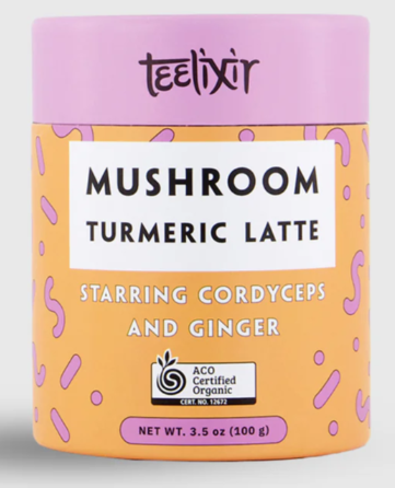 Teelixir Organic Mushroom Turmeric Latte (Starring Cordyceps and Ginger) 100g