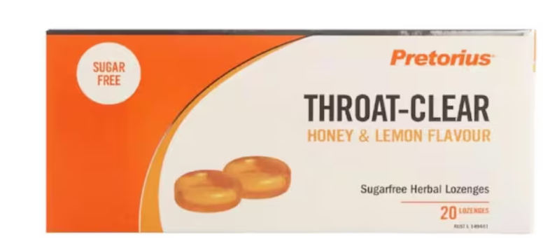 Pretorius Throat Clear Honey & Lemon Lozenges
